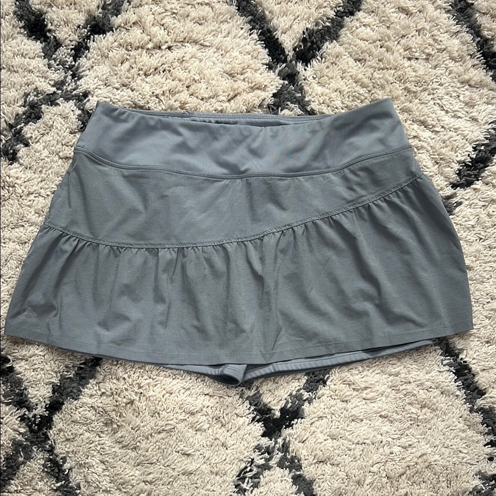 Women's Gray Ruffle Shorts